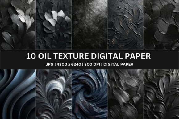 10 Sculpted Charcoal Digital Paper for Bold Textures