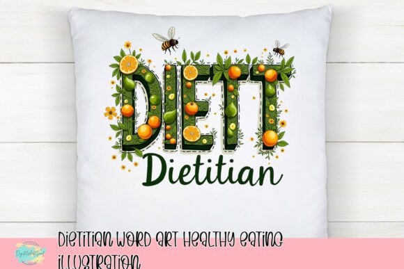 Bringing Nutrition to Life with Dietitian Word Art Healthy Eating Illustration