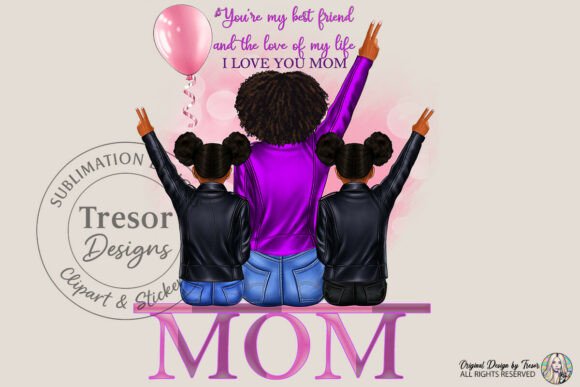 Celebrating Black Mom & Two Daughters Art