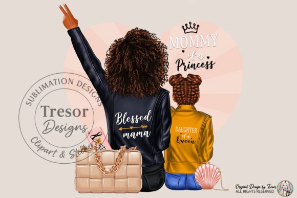 Celebrating Black Motherhood with the Blessed Mama Mommy of a Princess Clipart
