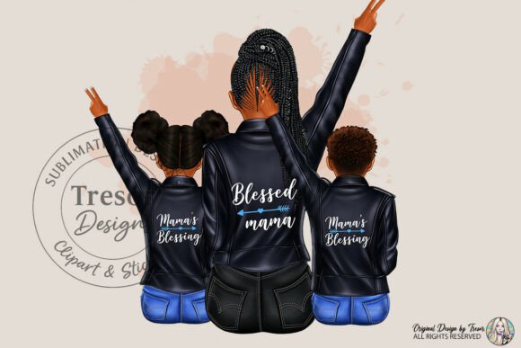 Celebrating Motherhood with the Blessed Mama Family Daughter Son PNG