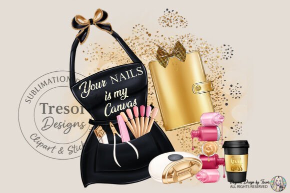 Elevate Your Brand with Your Nails is My Canvas Black Gold Nails Design