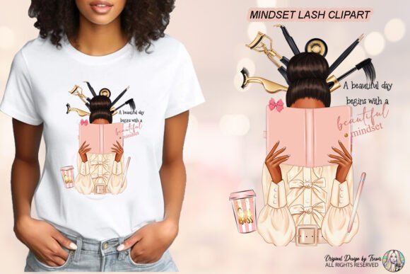 Elevating Brand Identity with the Cream Mindset Lash Tech Black Woman PNG