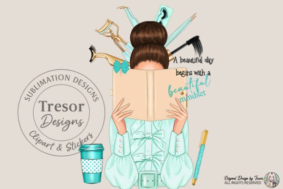 Elevating Lash Branding with Beautiful Mindset Lash Tech Teal Clipart
