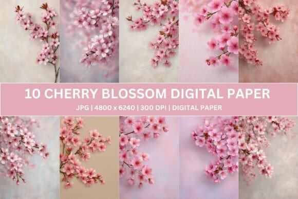 Elevating Spring Design Workflows with Artisanal Plaster Sakura Digital Paper