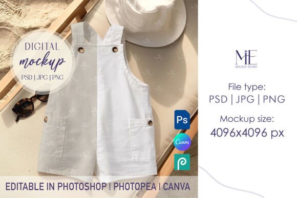 Elevating Your Brand with a Premium Kids Romper Mockup PSD PNG Toddler Summer Collection
