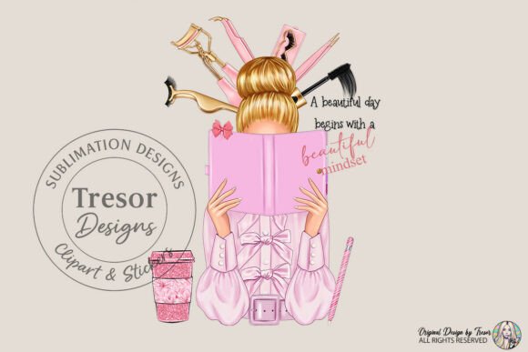 Elevating Your Brand with the Beauty Mindset Girl PNG Pink Design