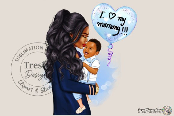 Evaluating the Black Mother and Son Love Illustration for Professional Design Projects