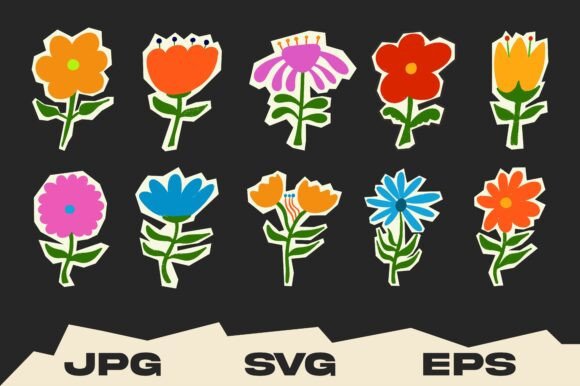 Naive Retro Floral Scrapbook Collection