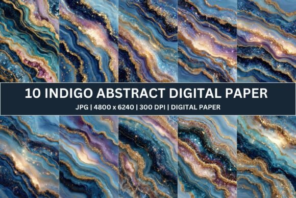 Strategic Design Decisions: Leveraging 10 Indigo Gold Geode Digital Paper for Premium Branding