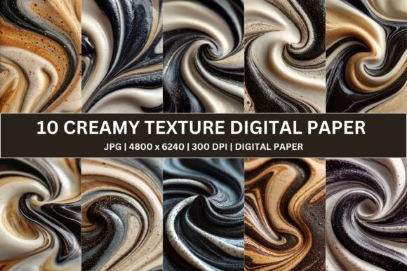 Unleash Sophisticated Energy with 10 Sculpted Espresso Swirl Digital Paper