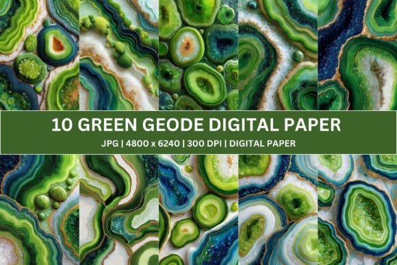 Unlocking Earth's Elegance: A Complete Guide to 10 Luxe Green Geode Digital Paper